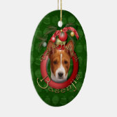 Kerst - Dek de zalen - Basenjis Keramisch Ornament (Rechts)