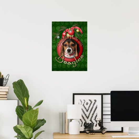 Kerst - Dek de zalen - Beagles Poster (Thuiskantoor)