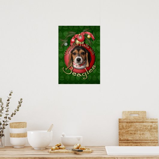 Kerst - Dek de zalen - Beagles Poster (Keuken)