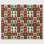 Kerst Dekken Vierkanten Cadeaupapier (Vlak)