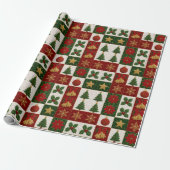 Kerst Dekken Vierkanten Cadeaupapier (Uitgerold)