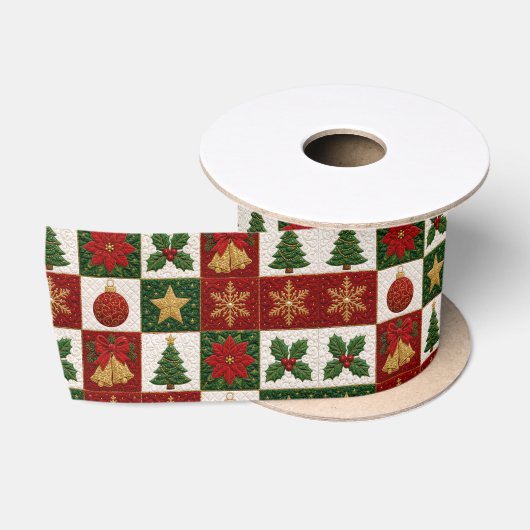 Kerst Dekken Vierkanten Satijnen Lint (Spoel)