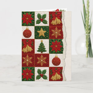 Kerst Dekken Vierkantjes Kaart