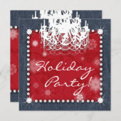 Kerst Denim Diamanten Trouw Kroon Bloem Rood Kaart (Voorkant / Achterkant)