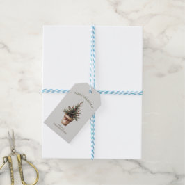 Kerst denneappel boom rustieke feestelijke maatwer cadeaulabel