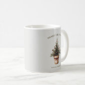 Kerst denneappel boom rustieke feestelijke maatwer koffiemok (Voorkant rechts)