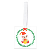 Kerst dennekrans met leuke elf & engel decoratie (Voorkant)