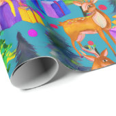 Kerst dennen en herten patroon cadeaupapier (Rol Hoek)