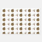 Kerst dennen kegels en takken groene patronen inpakpapier vel (Voorkant)
