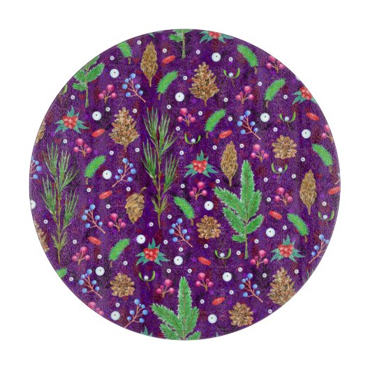 Kerst dennen kegels: feestelijk naadloos snijplank (Voorkant)