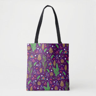 Kerst dennen kegels: feestelijk naadloos tote bag