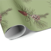 Kerst dennen kegels groene takken bomen patronen cadeaupapier (Rol Hoek)