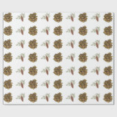 Kerst dennen kegels groene takken bomen patronen cadeaupapier (Vlak)