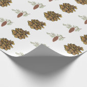 Kerst dennen kegels groene takken bomen patronen cadeaupapier (Hoek)