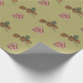 Kerst dennen kegels groene takken bomen patronen cadeaupapier (Hoek)