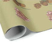 Kerst dennen kegels groene takken bomen patronen cadeaupapier (Rol Hoek)