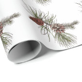 Kerst dennen kegels groene takken bomen patronen cadeaupapier (Rol Hoek)