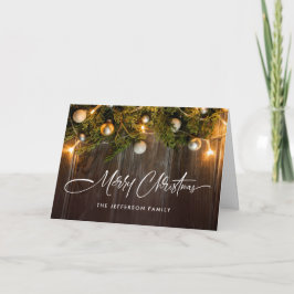 Kerst dennen kegels rustieke groet Boho Feestdagen Kaart