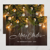 Kerst dennen kegels rustieke groet Boho Feestdagenkaart (Voorkant / Achterkant)