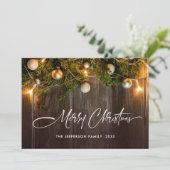 Kerst dennen kegels rustieke groet Boho Feestdagenkaart (Staand voorkant)