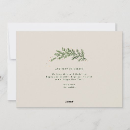 Kerst dennen lijst krans Elegant Een foto Feestdagenkaart (Achterkant)