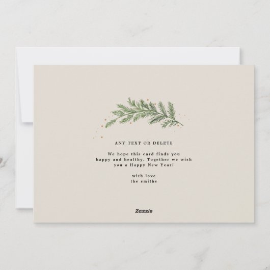 Kerst dennen lijst krans elegante foto feestdagenkaart (Achterkant)