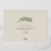 kerst dennen lijst krans elegante foto Goud Folie Feestdagenkaart (Achterkant)