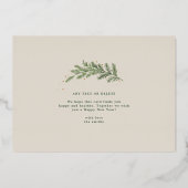 kerst dennen lijst krans elegante foto Goud Folie Feestdagenkaart (Achterkant)