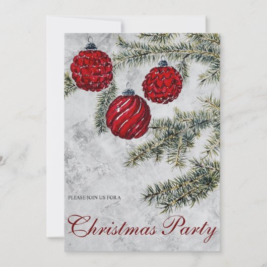 Kerst dennen Ornamenten feestdag Kaart (Voorkant)