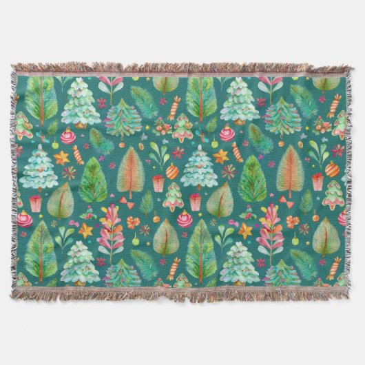 Kerst dennen patroon deken (Voorkant)