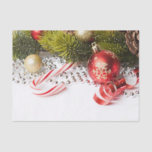 Kerst dennen tak lantaarns en parel tissuepapier (Voorkant)