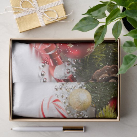 Kerst dennen tak lantaarns en parel tissuepapier (Geschenk)