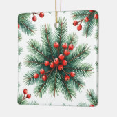 Kerst dennen tak & rode bessen ornament | Rus (Links)