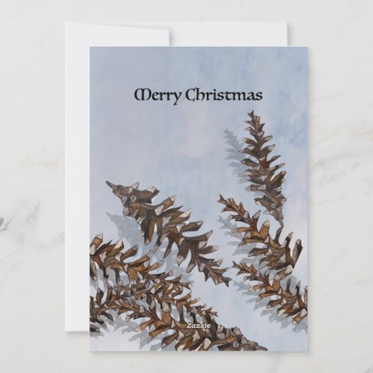 Kerst dennenappel groenblijvende takken kaart (Achterkant)