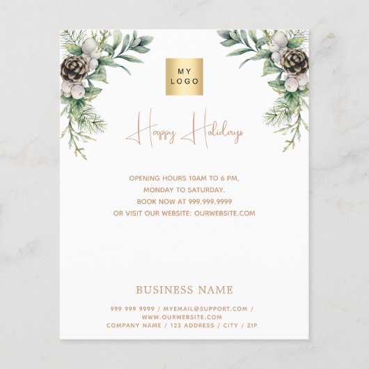 Kerst dennenappel QR zakelijke promotie Flyer (Voorkant)