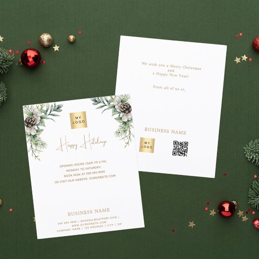 Kerst dennenappel QR zakelijke promotie Flyer