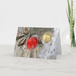 Kerst dennenappels en Ornamenten Feestdagen Kaart