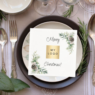 Kerst dennenappels merk kleur bedrijf logo servet