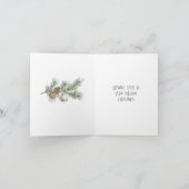 Kerst dennenappels tak en ornament kaart (Binnen)