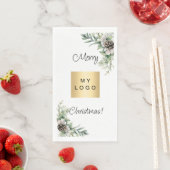 Kerst dennenappels witte business logo servet (Insitu)