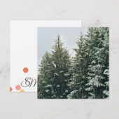 Kerst dennenbomen monogram vilten ecru notitiekaartje (Voorkant / Achterkant)