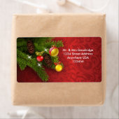 Kerst dennenboom, kegels en bellen etiket (Insitu)