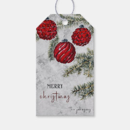 Kerst Dennenboom Ornamenten Vakantie Cadeaulabel