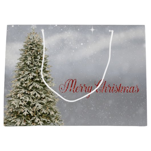 Kerst dennenboom, Prettig kerstfeest Groot Cadeauzakje (Voorkant)