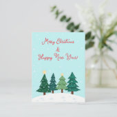 Kerst dennenbos boom vrolijk kerstfeest briefkaart (Staand voorkant)