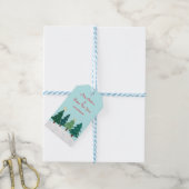 Kerst dennenbos boom vrolijk kerstfeest cadeaulabel (Met Touw)