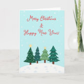 Kerst dennenbos boom vrolijk kerstfeest kaart (Voorkant)