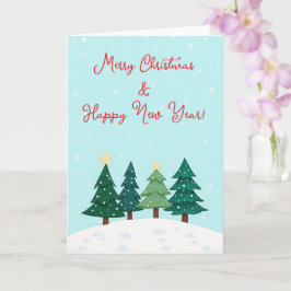 Kerst dennenbos boom vrolijk kerstfeest kaart