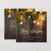 Kerst Dennenkegels Zakelijk Rustieke Groet Feestdagenkaart (Voorkant / Achterkant)