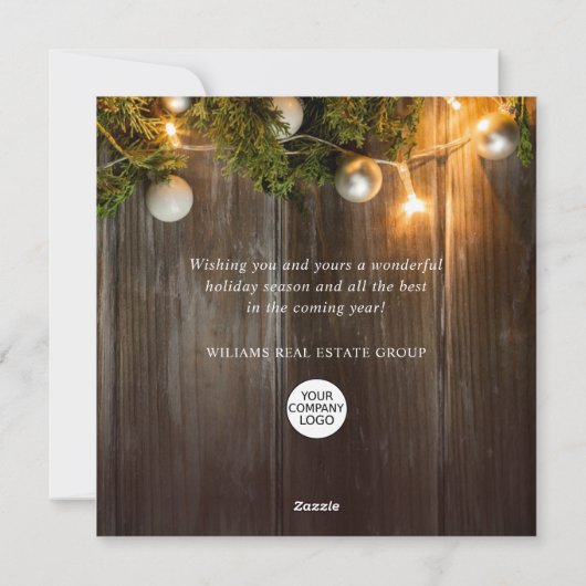 Kerst Dennenkegels Zakelijk Rustieke Groet Feestdagenkaart (Achterkant)